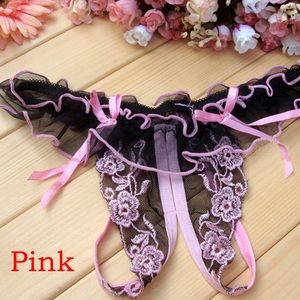 New Sexy Open Crotch Thongs Lace G-string Panties